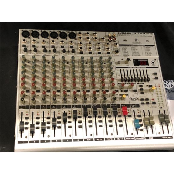 BEHRINGER EURORACK MIXER UB1832FX-PRO WITH POWER CORD AND PRINTOUT
