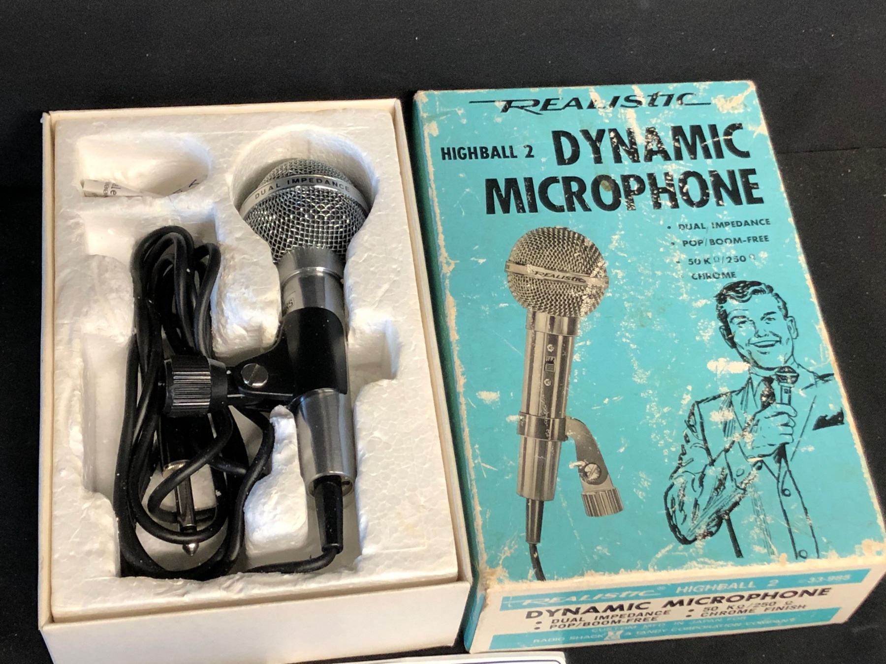VINTAGE REALISTIC HIGHBALL 2 DYNAMIC MICROPHONE-MODEL 33-985. CUSTOM ...