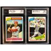 Image 1 : 1980 TOPPS KSA 10 GRADED BASEBALL CARD LOT (DEL UNSER/ DAN MEYER)