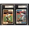 Image 1 : 1974 TOPPS KSA 9 GRADED BASEBALL CARD LOT (JIM BARR/ TED SIZEMORE)