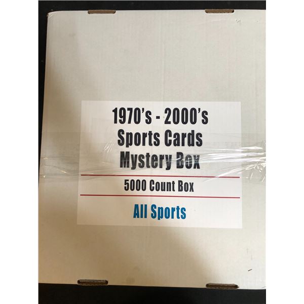 1970'S-2000'S SPORTS CARDS MYSTERY BOX (5000 COUNT BOX). *ALL SPORTS*