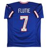 Image 1 : Doug Flutie Authentic Signed Blue Pro Style Jersey Autographed (BAS Witnessed)