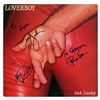 Image 1 : Loverboy (3) Dean, Johnson & Frenette Signed Get Lucky Album Cover (BAS Witnessed)