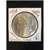 Image 1 : UNCIRCULATED 1886 USA MORGAN SILVER DOLLAR (PHILADELPHIA MINTED)