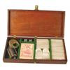 Image 1 : Gambler's Box in walnut including Mother of Pearl chips, 32cal. knuckle duster
