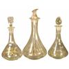 Image 1 : Lot of Three Etched Label Liquor Decanters