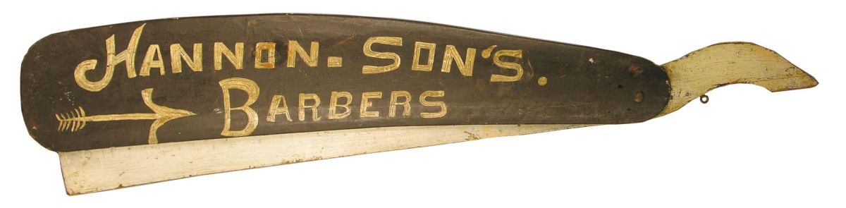 Straight Razor Sign Wood Straight Razor Advertising Trade Sign