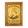 Image 1 : Very Rare, Henry George, 5 cent Cigars, Embossed Tin Advertising Sign