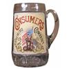 Image 1 : Consumers Brewing Company, label under glass display mug