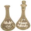 Image 1 : Two enamel label liquor decanters