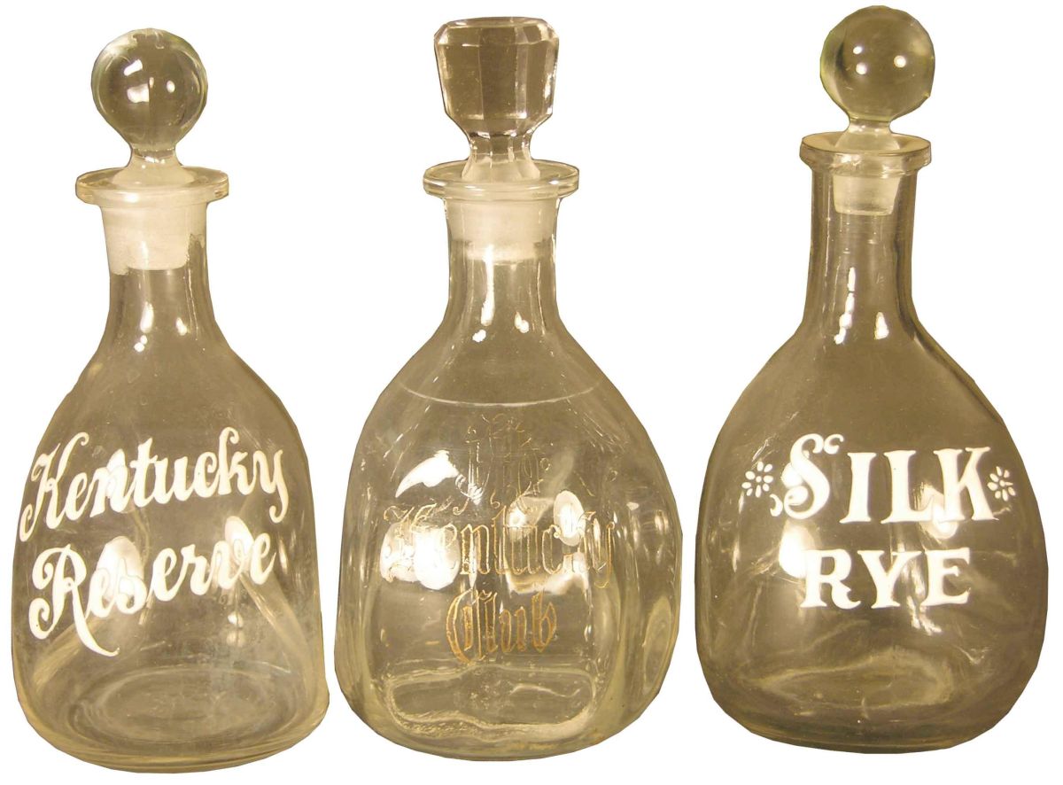 Lot of Three Liquor Pinch Bottles