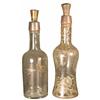 Image 1 : Lot of Two Silver Overlay Liquor Bottles