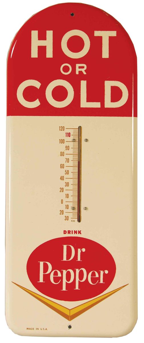 Dr. Pepper Tin Advertising Thermometer