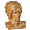 Image 1 : Solid Wood Hand Carved Native American Bust
