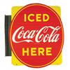 Image 1 : Coca Cola Porcelain, two sided flange Advertising sign
