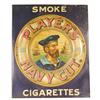 Image 1 : Players Navy Cut Cigarettes Embossed Tin Advertising Sign