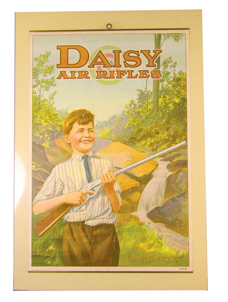 Rare Daisy Air Rifles Paper Advertising Sign