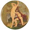 Celluloid Pocket Mirror, man holding nude