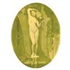 Oval Celluloid Pocket Mirror nude with urn
