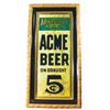 Fabulous Acme Beer Reverse Glass Advertising Sign, ca. 1910