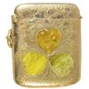 Image 1 : Silver Match Safe with jade three leaf clover inlay