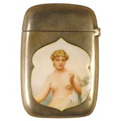 Enameled Sterling Silver Match safe