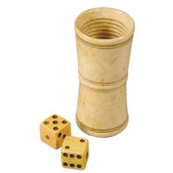 Rare Ivory Dice Cup with bone dice