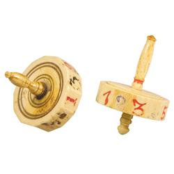 Two Ivory Gaming Spinner tops