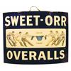 Image 1 : Sweet-Orr Overalls, Curved Corner Mount, Porcelain Advertising Sign