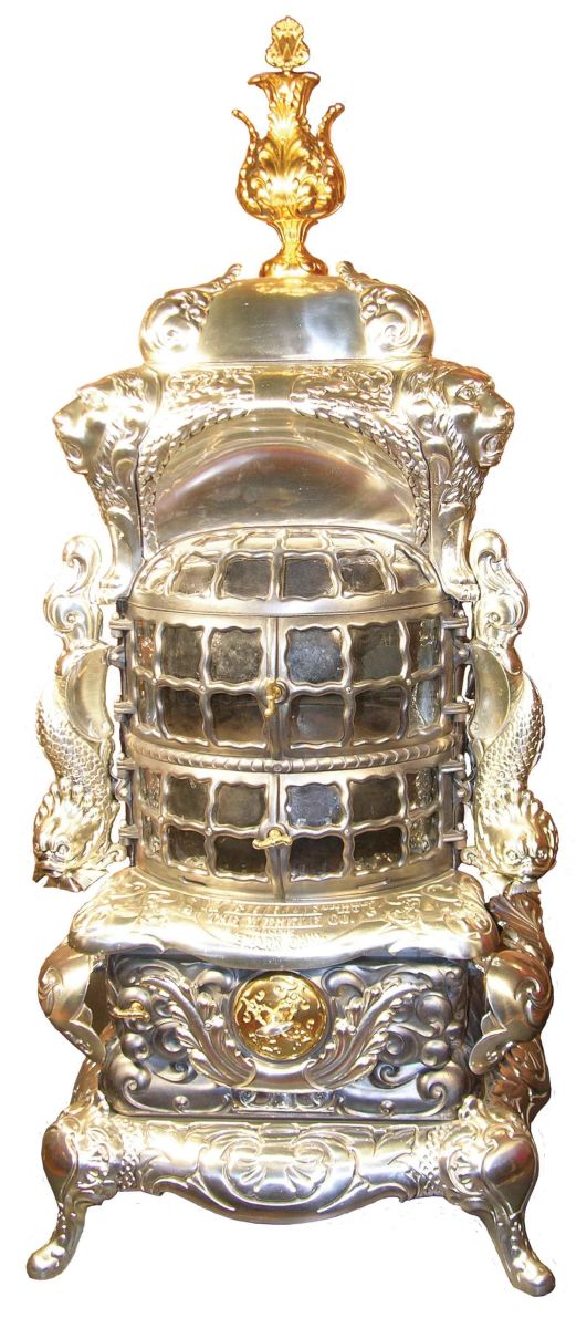 Outstanding Cast iron Base Burner Stove, Wehrle Co. Newark, OH. Model