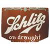 Image 1 : Schlitz on Draft Die Cut Porcelain Advertising Sign