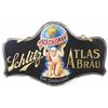 Image 1 : Very Rare Schlitz Atlas Brau Reverse Glass Chain Hanging Advertising Sign