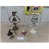 Image 1 : Cast Cow Ornament with Bell, Rooster Bottle Opener Grocery List, Cast Bell