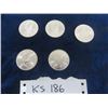 Image 1 : (5) 2021 $5 Silver Coins .9999 1oz Each