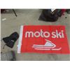 Image 1 : Vintage Motor Ski Flag 30" x 48" & Pain Snowmobile Gloves