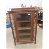 Image 1 : Antique 1/4 Cut Oak China Cabinet with Side Glass 16" x 39" x 62"