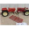 Image 2 : Die Cast Tractors + Implements ; Farmall 1206 A.C 190, Plus Wagon, Trailer  Harrows, Plow, Combine