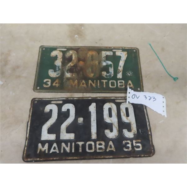 2 MB License Plates; 1934 + 1935