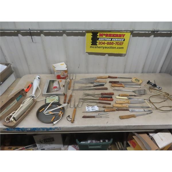 Kitchen + Butcher Knives, Trivets, Electric Knife, Mixer plus more