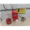 Image 1 : Flag 2 Gal Fire Pump, Gas Can + Folk Art Oil Jug