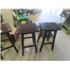 Image 3 : 4 Wooden Bar Stools 11" x 15" x 26"