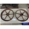 Image 1 : 2 Steel Wagon Wheels 19" Wide