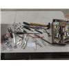 Image 1 : Vice Grips, Wrenches, Screwdrivers, Box of Packaged Nails + Screws