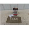 Image 1 : Marvelube Outboard Quart Can with Brass Esso Kerosene Stencil 7" x 13"