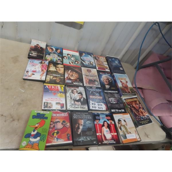 22 Movies - DVD - some VHS