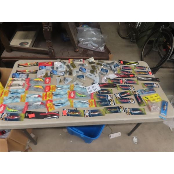 75 New Packaged Fishing Lures, Hooks, Weights plus more