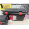 Image 2 : 4 New Jobmate Tool Boxes; 1) 13" X 14" x 27", 1) 15" x 15" x 18' , 1) 9" x 9.5" x 19" & 1 Soft one