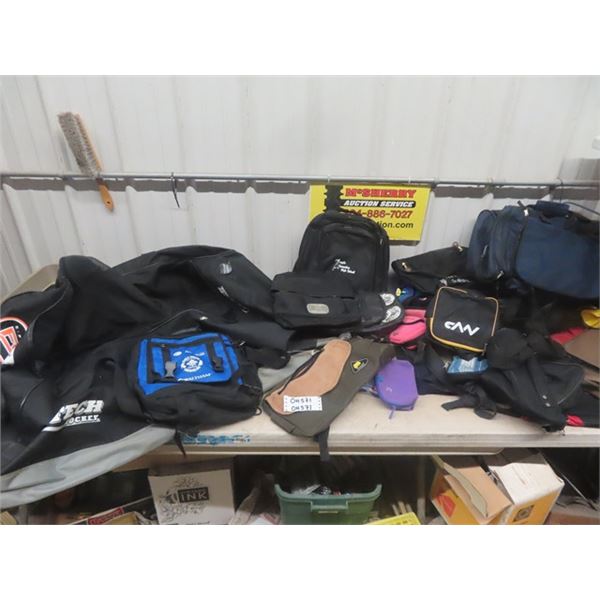 Assorted Bags; Hockey Bag, Cooler Bag, Tool Belt, Back Packs, Computer Bag