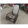 Image 1 : Bentwood Rocker with Upholstered Seat + Back