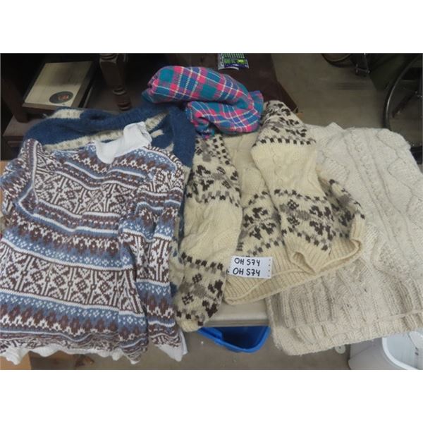 5 Old Wool Sweaters